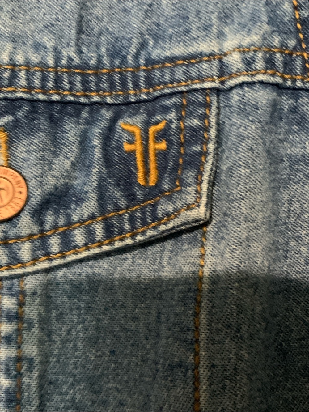 Frye Medium Blue Denim Button-Front Shirt Dress - Picture 3 of 10
